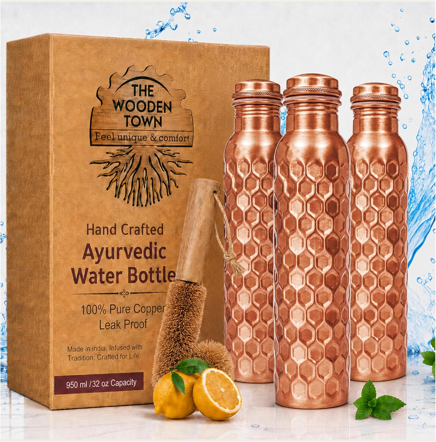 Ayurvedic & Herbal Wellness Kits - Juego de 3 Botellas de Agua