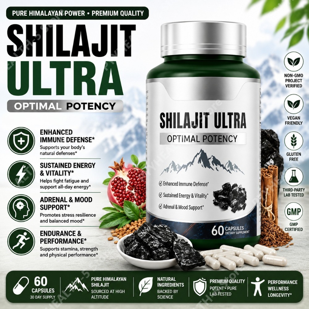 Herbal Wellness Blend - Suplemento Herbal de Shilajit, 60 Cápsulas