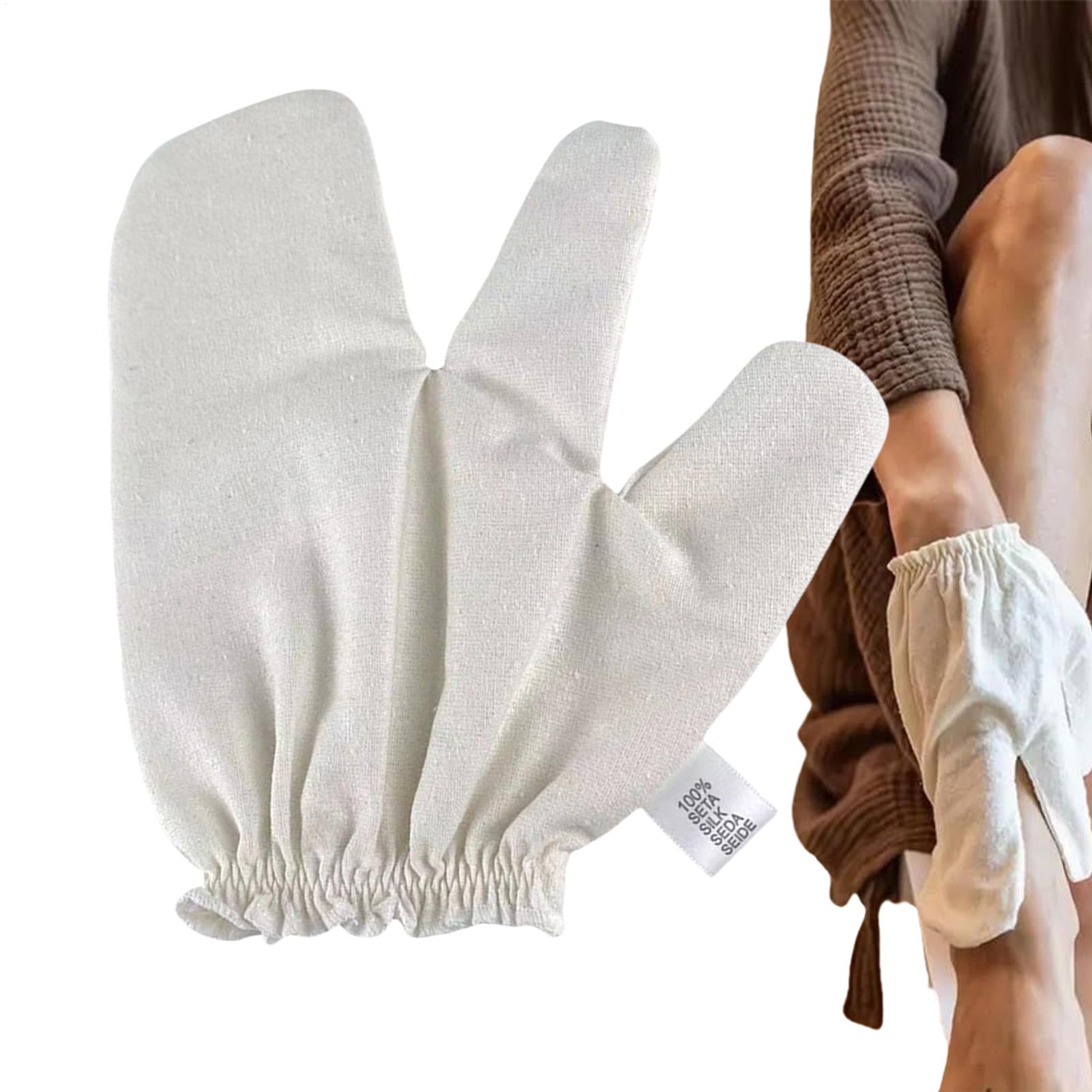 Ayurvedic & Herbal Wellness Kits - Guantes de Seda Cruda Garshana, Manoplas