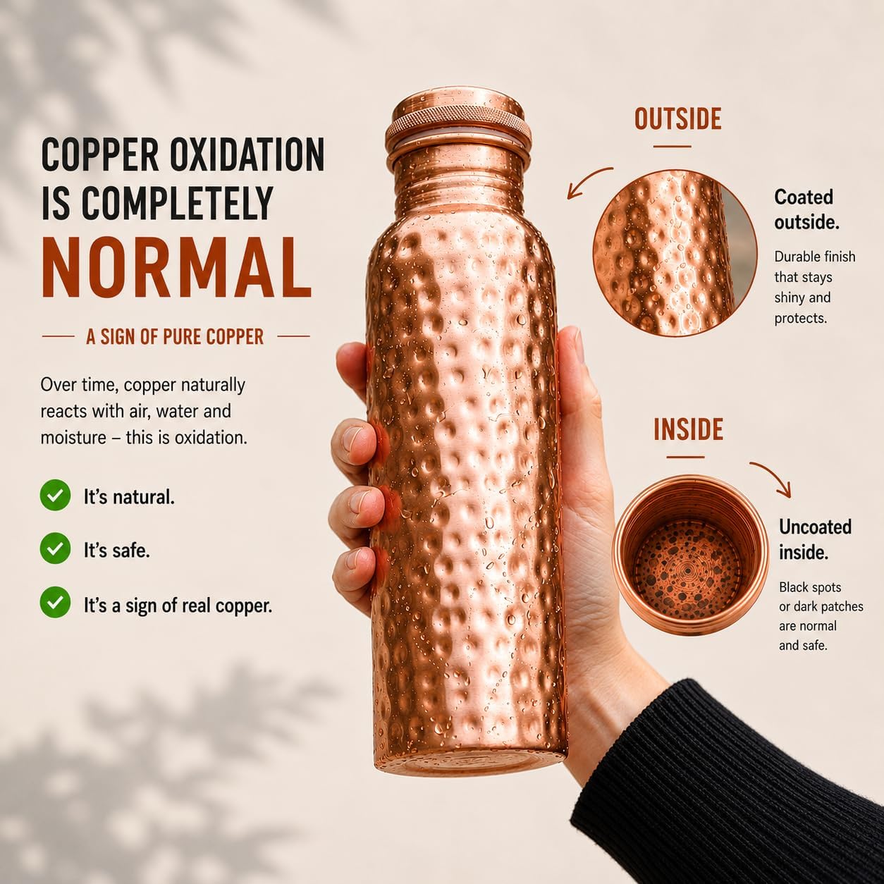 Botella de agua de cobre Kosde - Ayurvedic & Herbal Wellness Kits reseña y precio