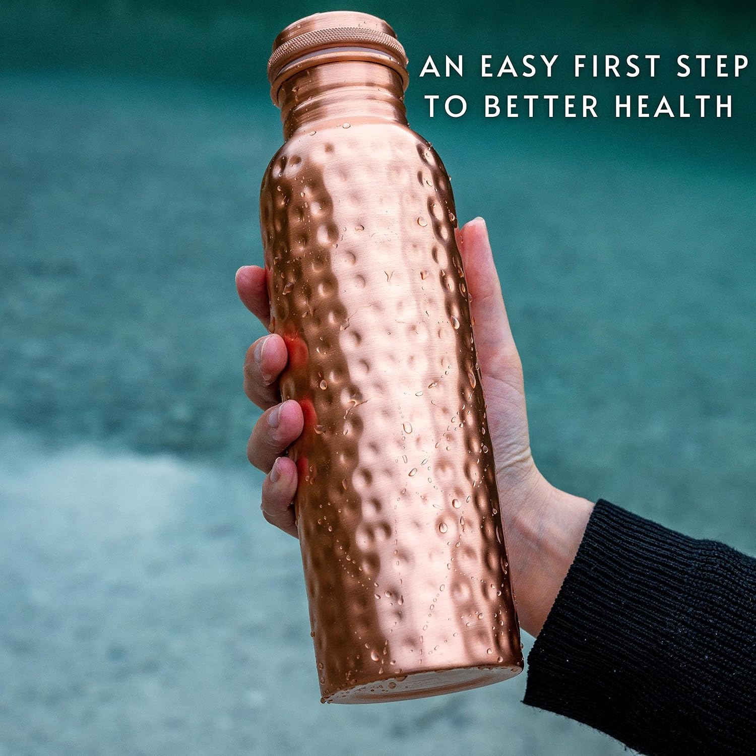 Botella de agua de cobre Kosde - Ayurvedic & Herbal Wellness Kits reseña y precio
