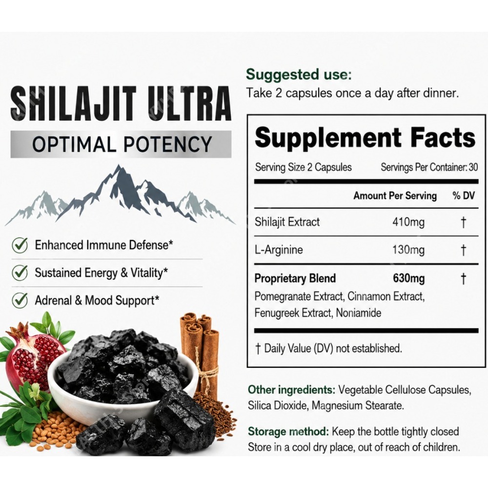 Suplemento Herbal de Shilajit, - Herbal Wellness Blend reseña y precio