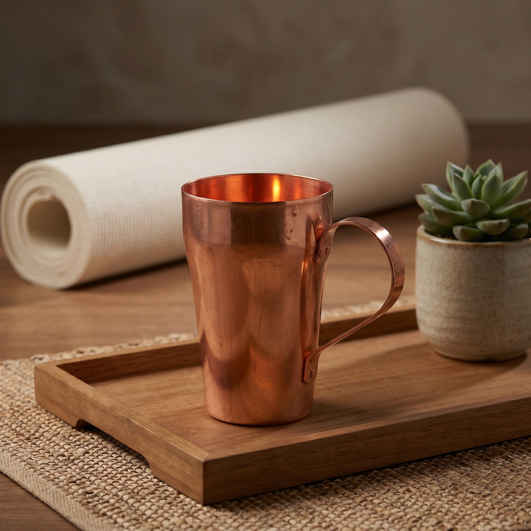 Taza de Cobre Puro Martillada  - Ayurvedic & Herbal Wellness Kits reseña y precio