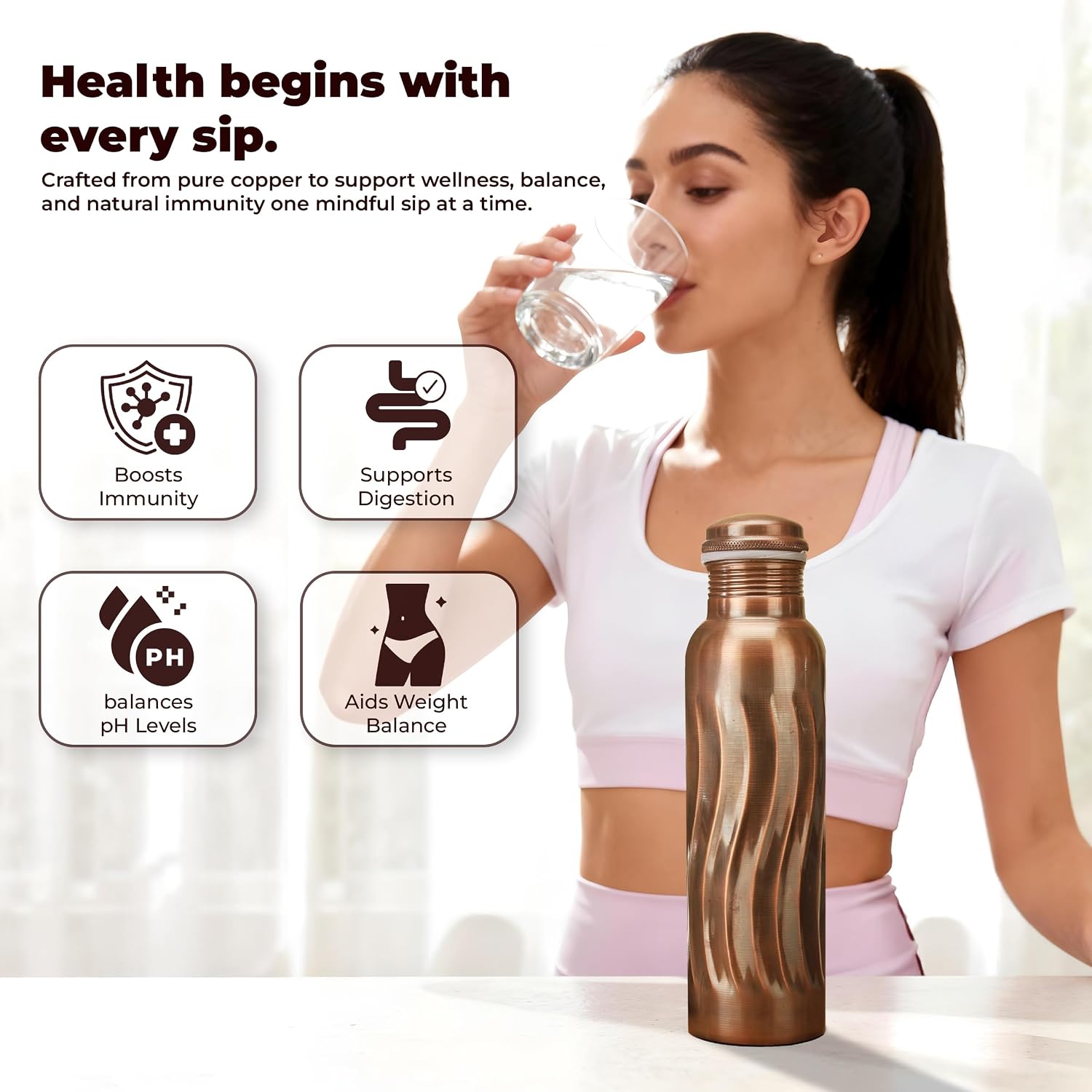 Botellas de Agua de Cobre Anti - Ayurvedic & Herbal Wellness Kits reseña y precio